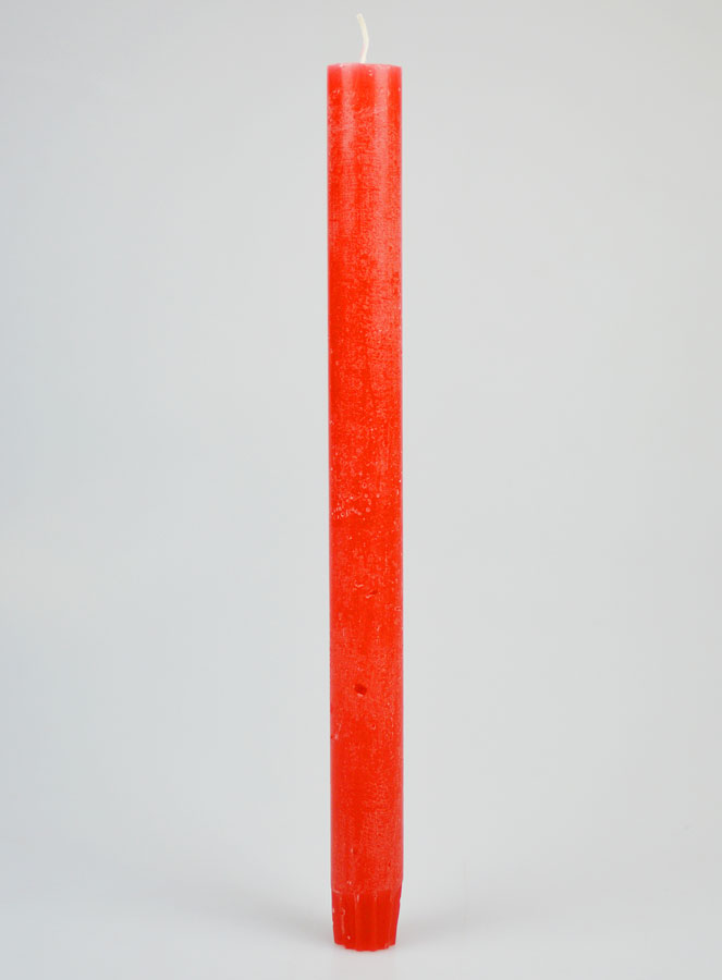 Candela Colorata in Massa 27cm - Rosso Rosato (pic 1)