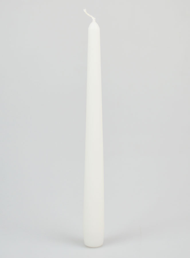 Candela Colorata in Massa Conica 24cm - Bianco (pic 1)