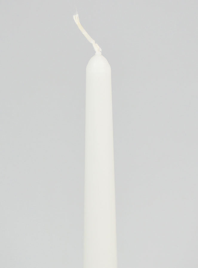 Candela Colorata in Massa Conica 24cm - Bianco (pic 4)