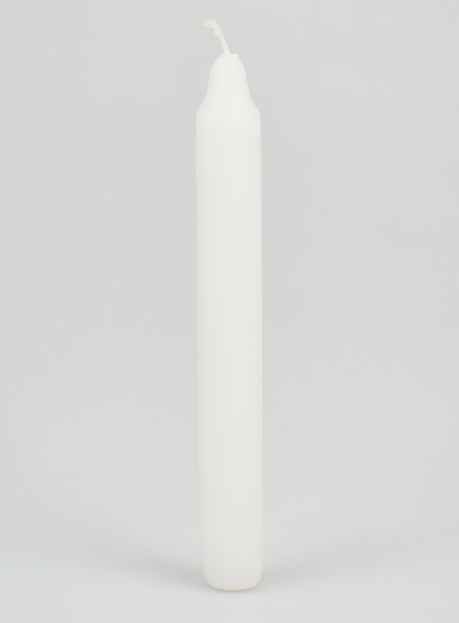 Candela Colorata in Massa 18cm - Bianco (pic 1)