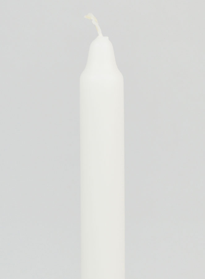 Candela Colorata in Massa 18cm - Bianco (pic 3)