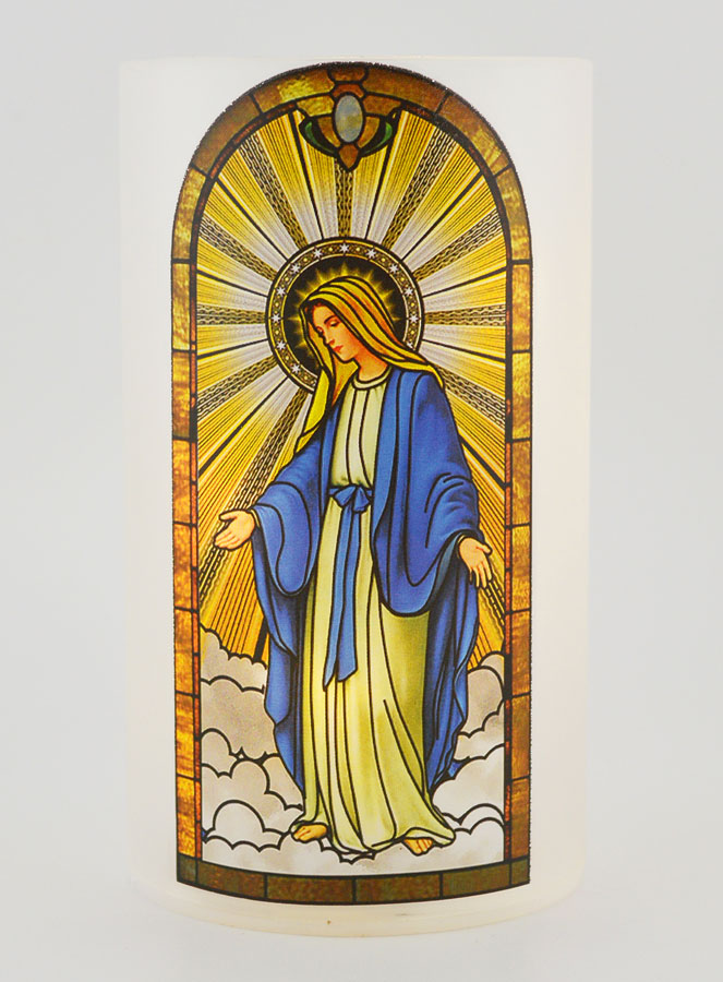 Portacandela LED - Madonna Miracolosa & Preghiera (pic 1)