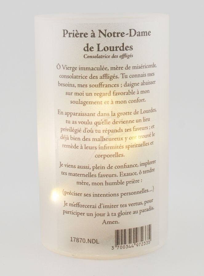 Portacandela LED - Madonna di Lourdes & Preghiera (pic 2)
