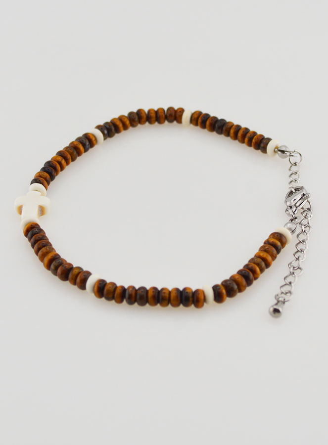 Bracciale Croce e Pietre Marroni (pic 2)