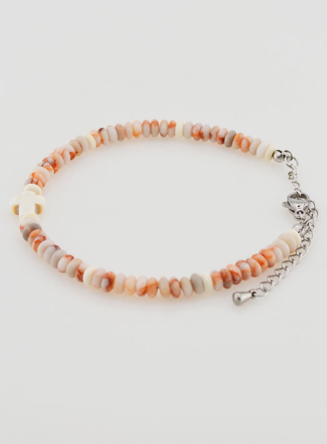 Bracciale Croce e Pietre Granito Rosa (pic 2)