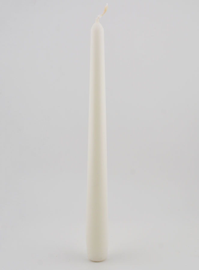 Candela Colorata in Massa Conica 25cm - Bianco (pic 1)