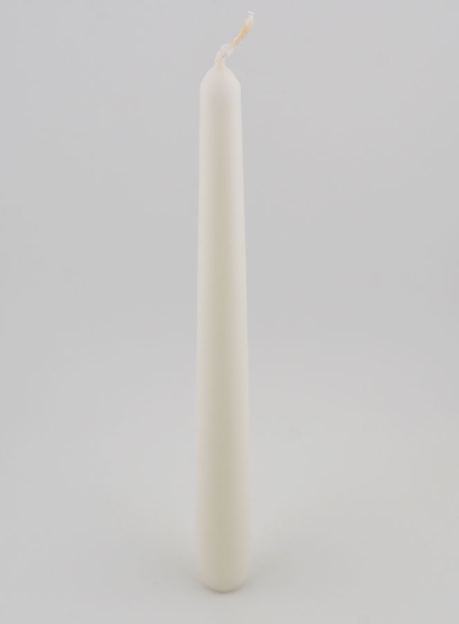 Candela Colorata in Massa Conica 25cm - Bianco (pic 2)