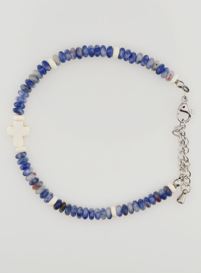 Bracciale Croce e Pietre Blu (pic 1)