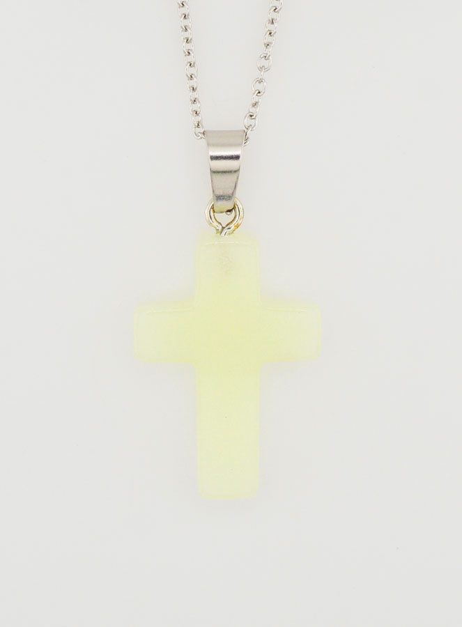 Collana Religiosa Catena in Inox & Croce Fosforescente (pic 4)