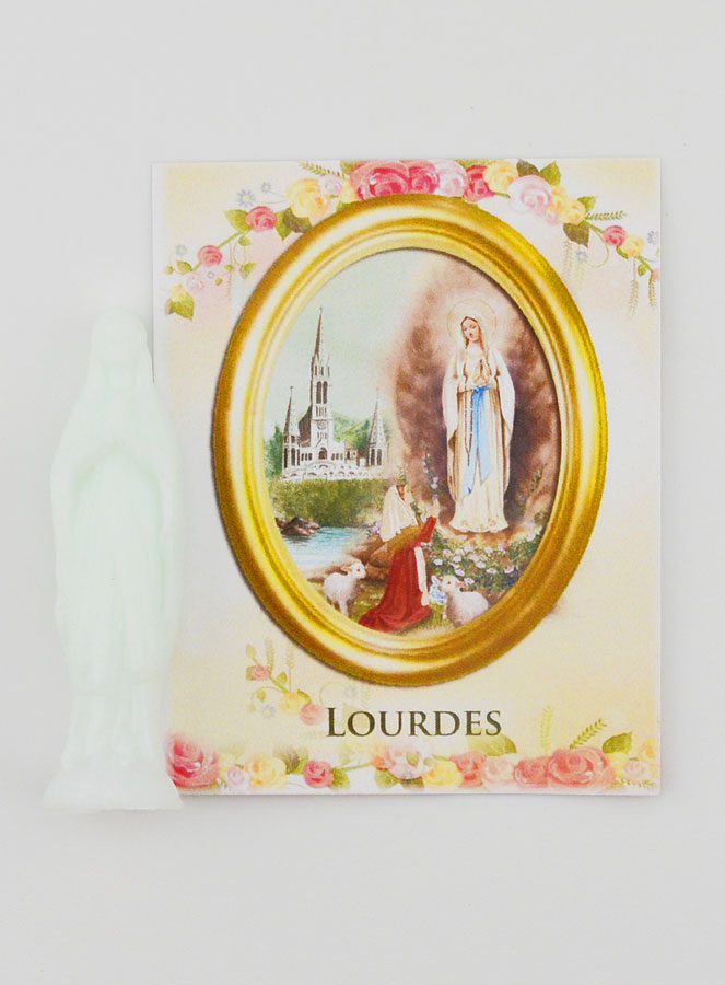 Statua Madonna di Lourdes Fluorescente  8 cm (pic 4)