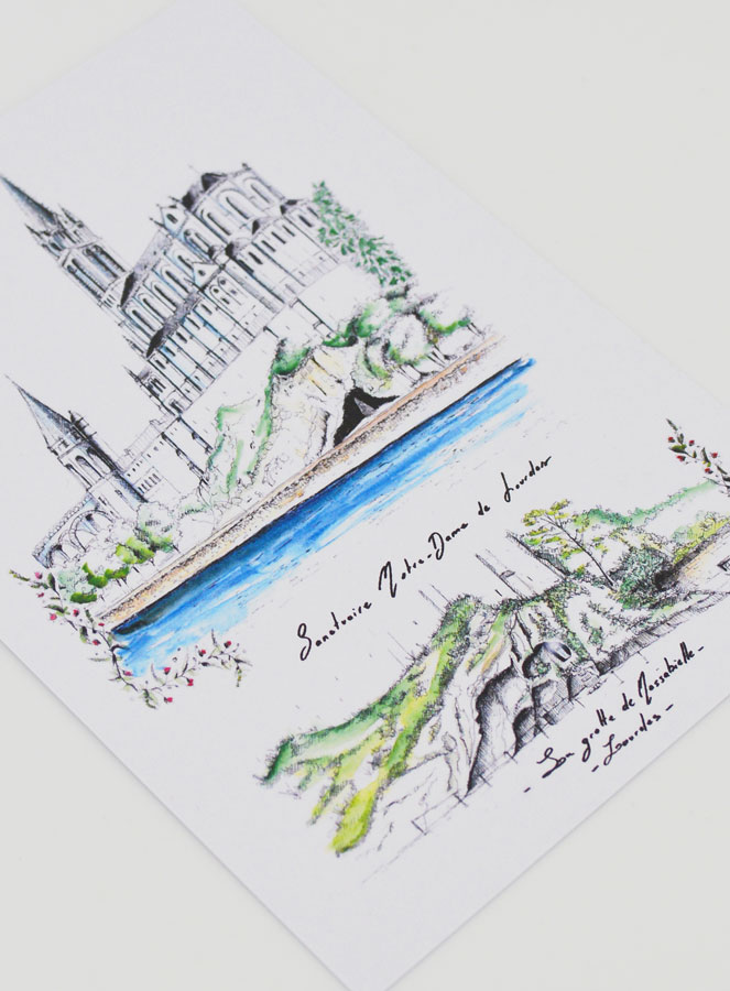 Cartolina Santuario e Grotta di Lourdes (pic 3)