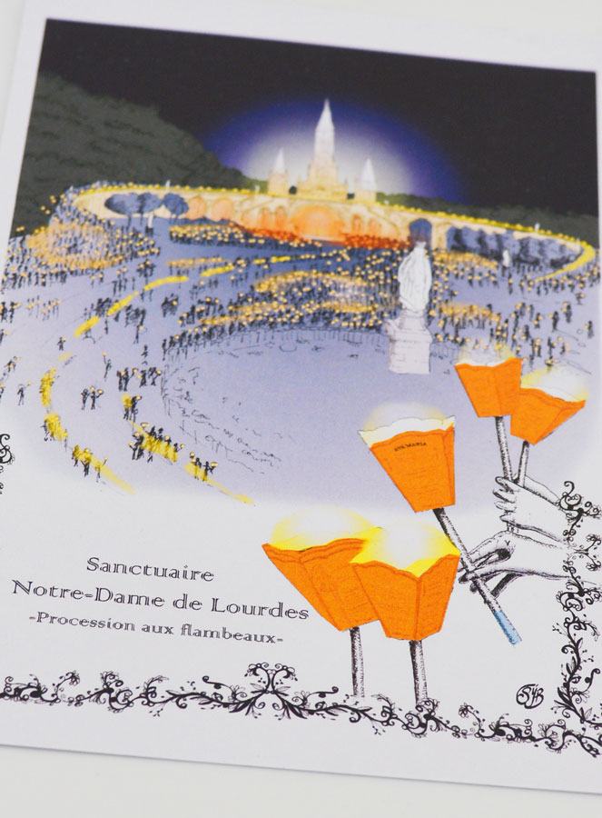 Cartolina Processione delle Fiaccole - Lourdes (pic 2)