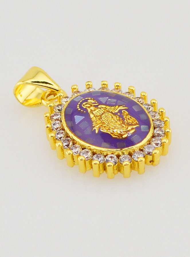 Medaglia Vergine Miracolosa Viola - 17mm (pic 3)