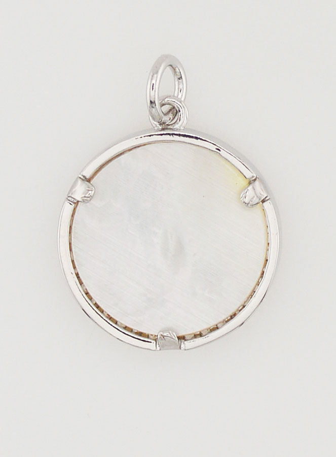 Medaglia Ex Voto Madreperla & Brillanti - 16mm (pic 2)