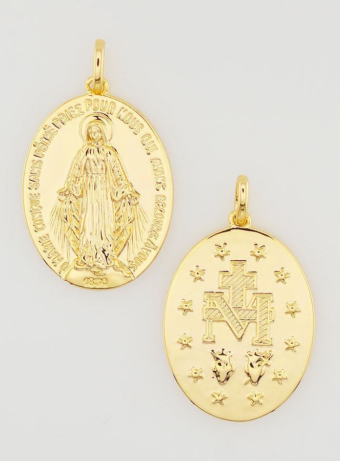 Medaglia Miracolosa Finitura Oro 18k - 24mm (pic 1)