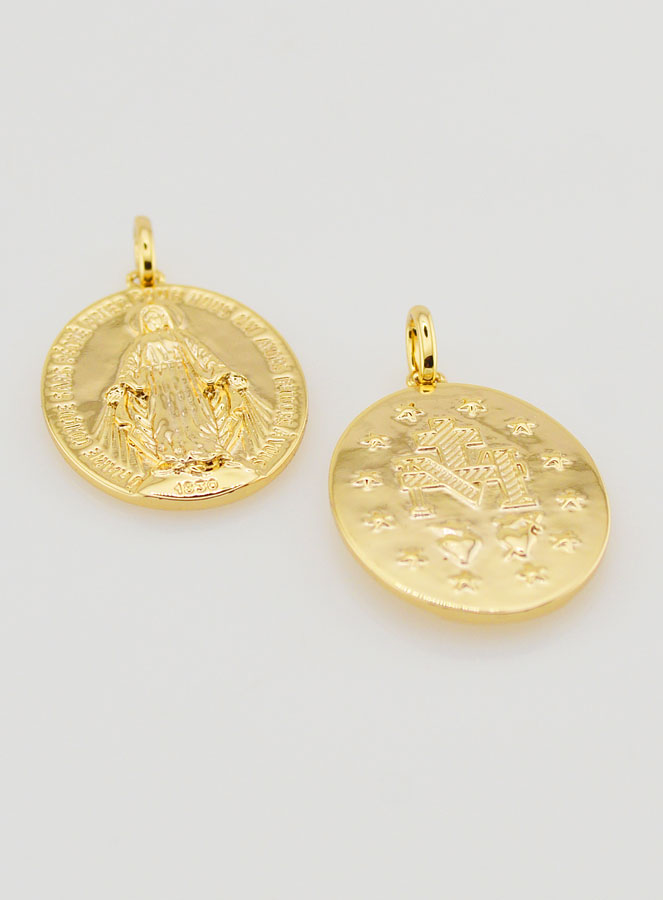 Medaglia Miracolosa Finitura Oro 18k - 24mm (pic 2)
