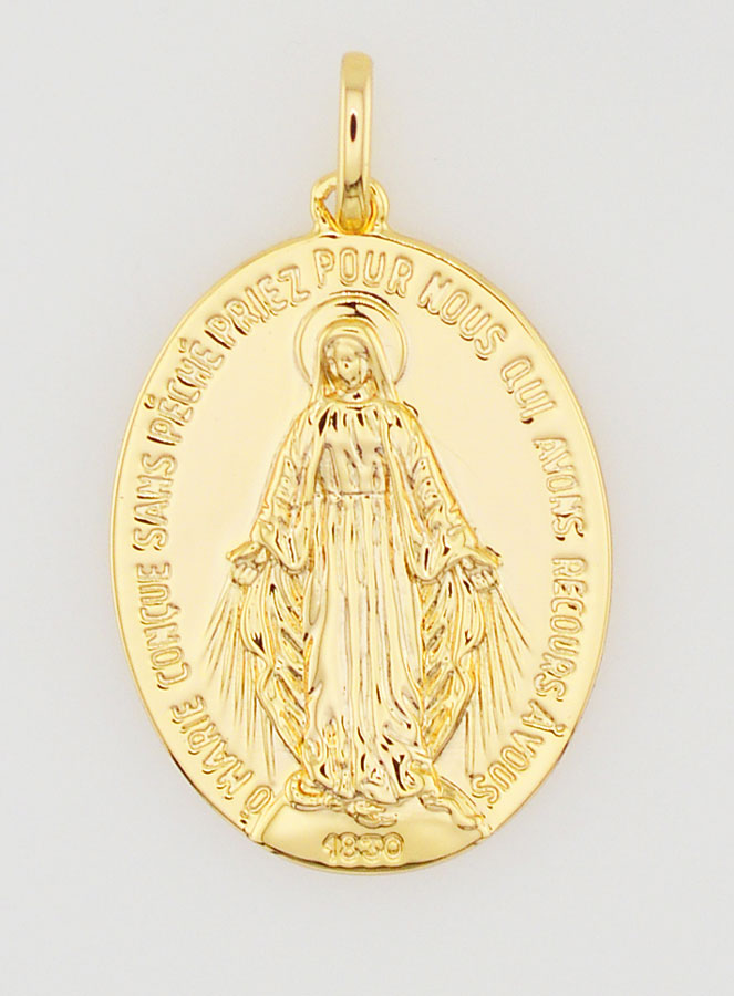 Medaglia Miracolosa Finitura Oro 18k - 24mm (pic 3)