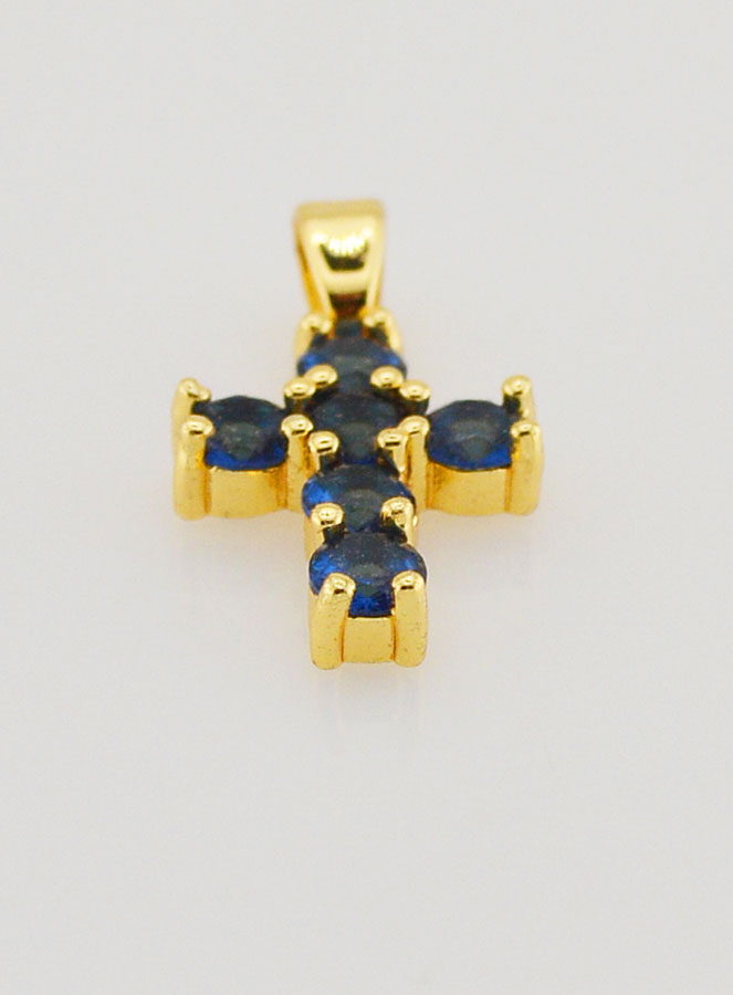 Ciondolo Croce Ossidi di Zirconio - Blu (pic 2)