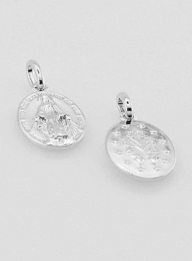 Medaglia Miracolosa in Argento Rodiato - 14mm (pic 2)