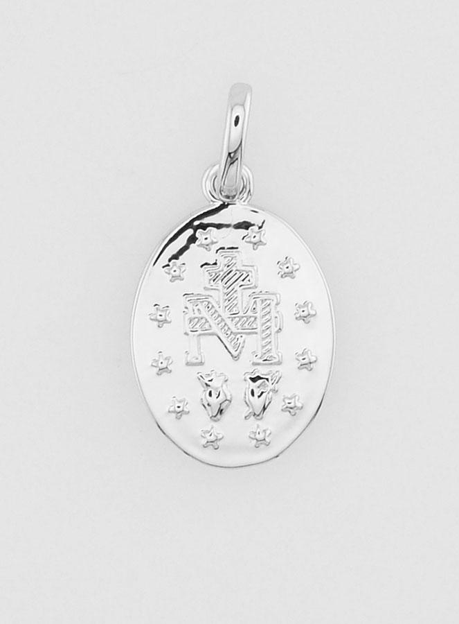Medaglia Miracolosa in Argento Rodiato - 14mm (pic 4)