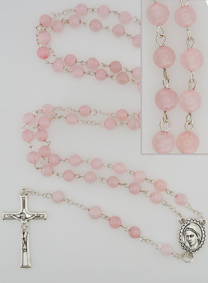 Rosario in Pietre Naturali di Quarzo Rosa (pic 1)