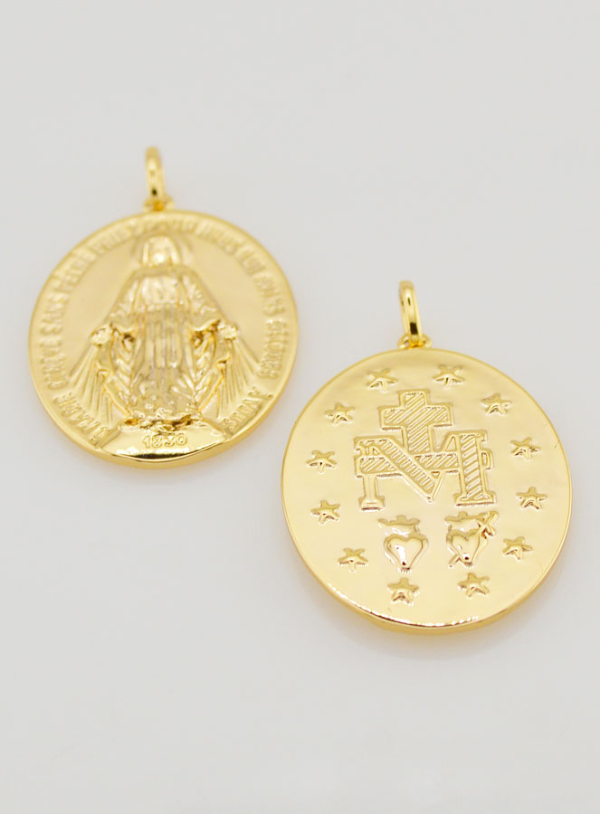 Medaglia Miracolosa Finitura Oro 18k - 30mm (pic 2)