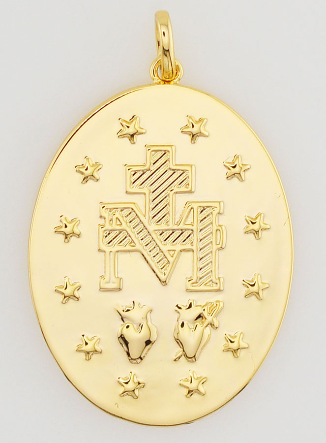 Medaglia Miracolosa Finitura Oro 18k - 30mm (pic 4)