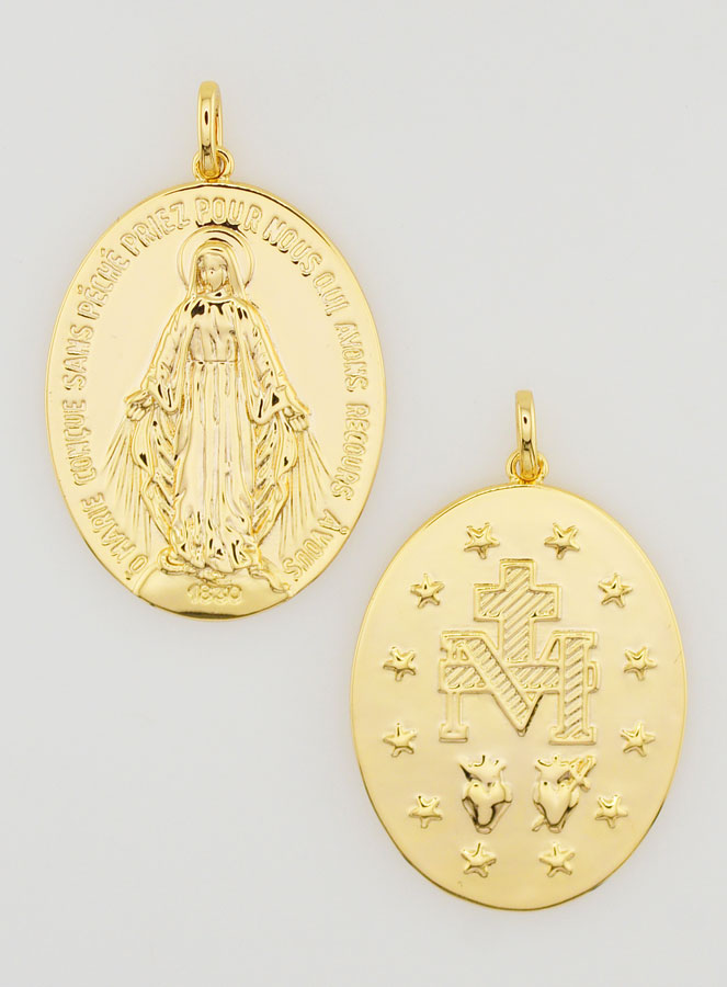 Medaglia Miracolosa Finitura Oro 18k - 26mm (pic 1)