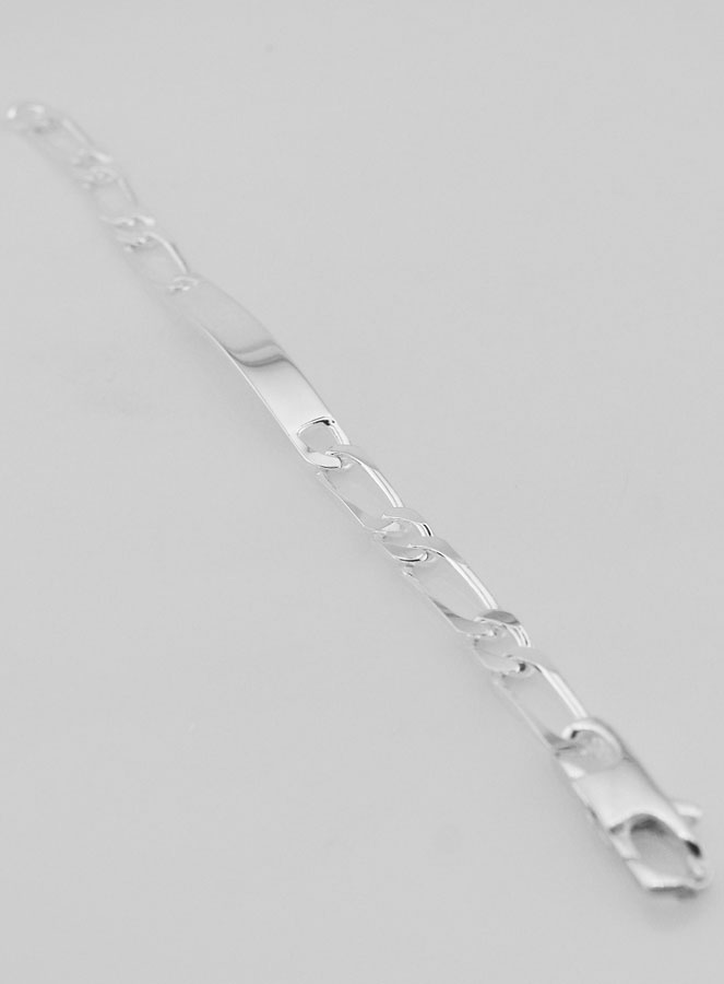 Braccialetto Uomo in Argento - Maglia Figaro 6mm (pic 2)