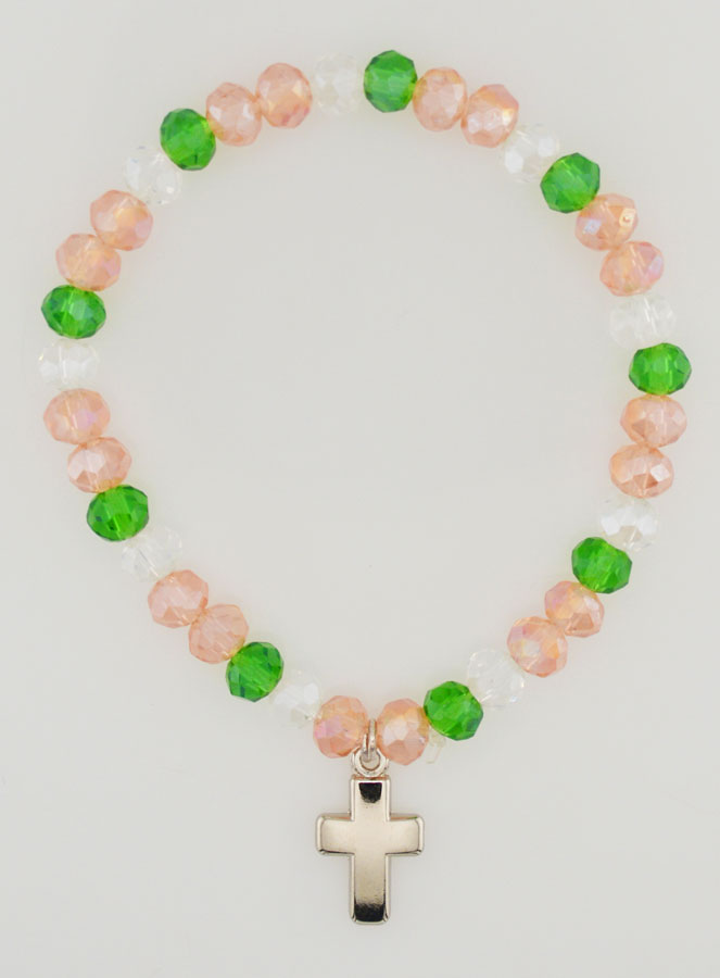 Bracciale con Croce - Perle in Vetro Multicolori (pic 1)
