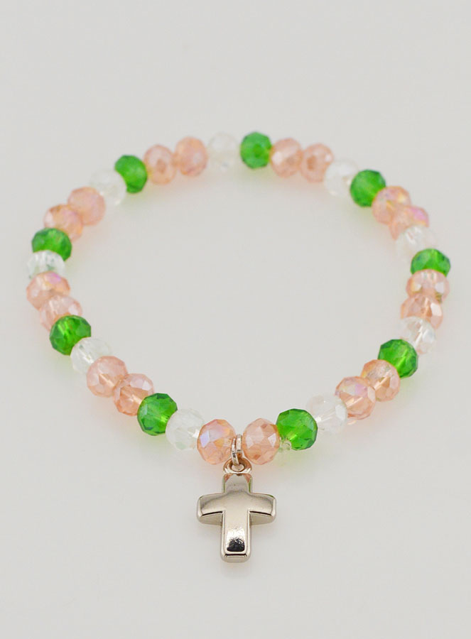 Bracciale con Croce - Perle in Vetro Multicolori (pic 2)