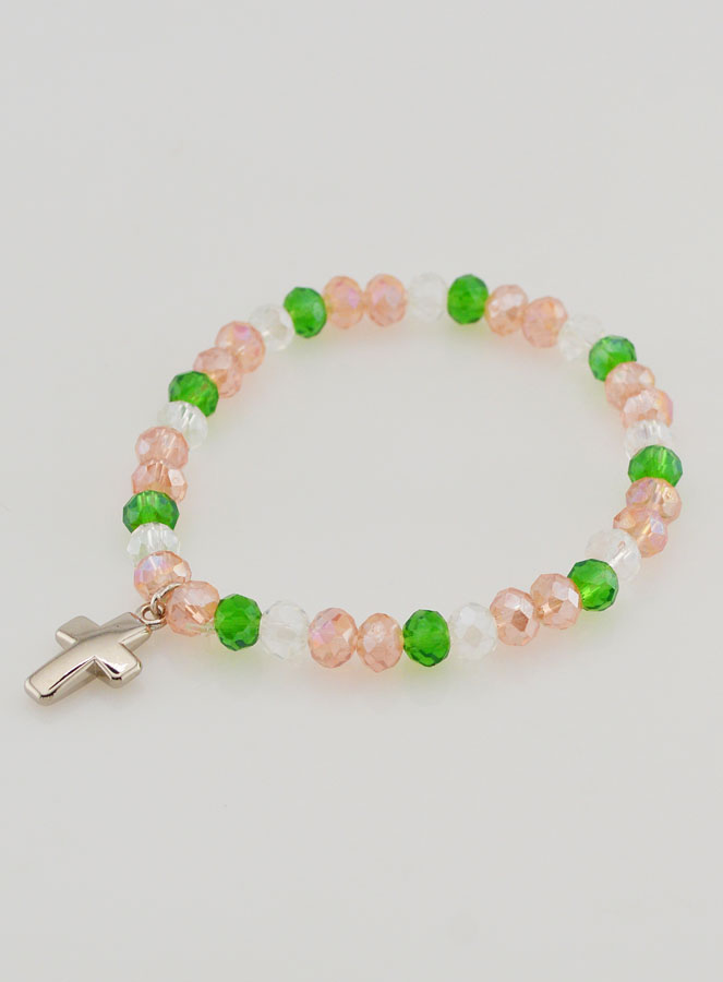 Bracciale con Croce - Perle in Vetro Multicolori (pic 3)