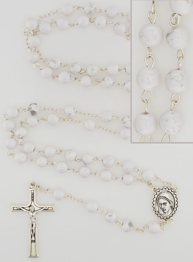 Rosario in Pietre Naturali - Howlite (pic 1)