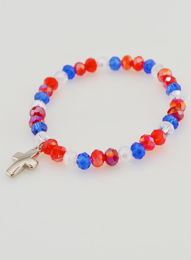 Bracciale con Croce - Perle in Vetro Multicolore (pic 3)