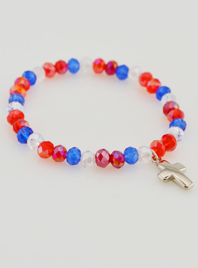 Bracciale con Croce - Perle in Vetro Multicolore (pic 4)