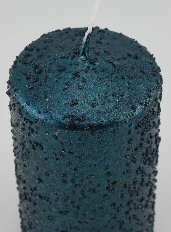 Candela Decorativa Glitterata - Blu Verde (pic 4)