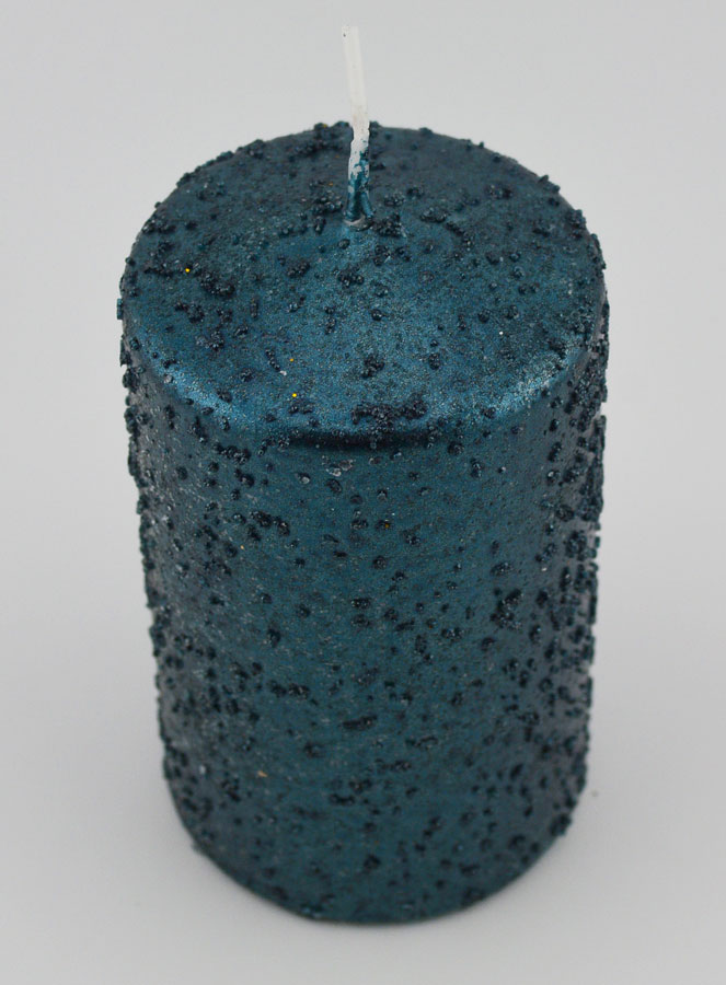 Candela di Natale con Glitter - Blu Verde (pic 2)