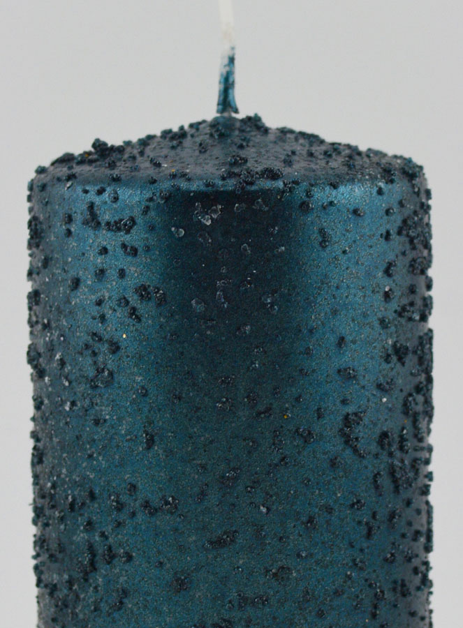 Candela di Natale con Glitter - Blu Verde (pic 3)
