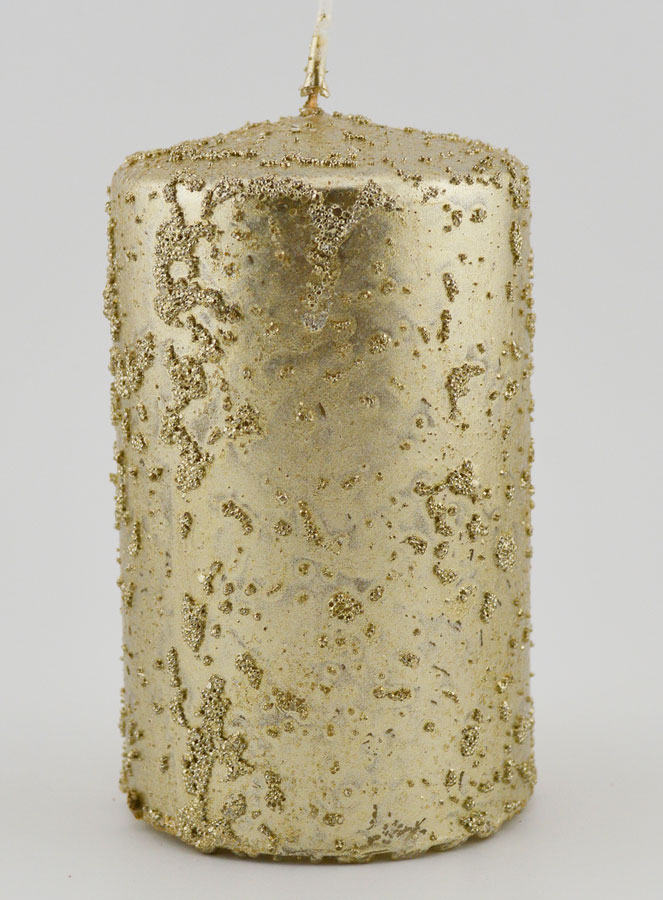 Candela di Natale con Glitter - Champagne (pic 1)