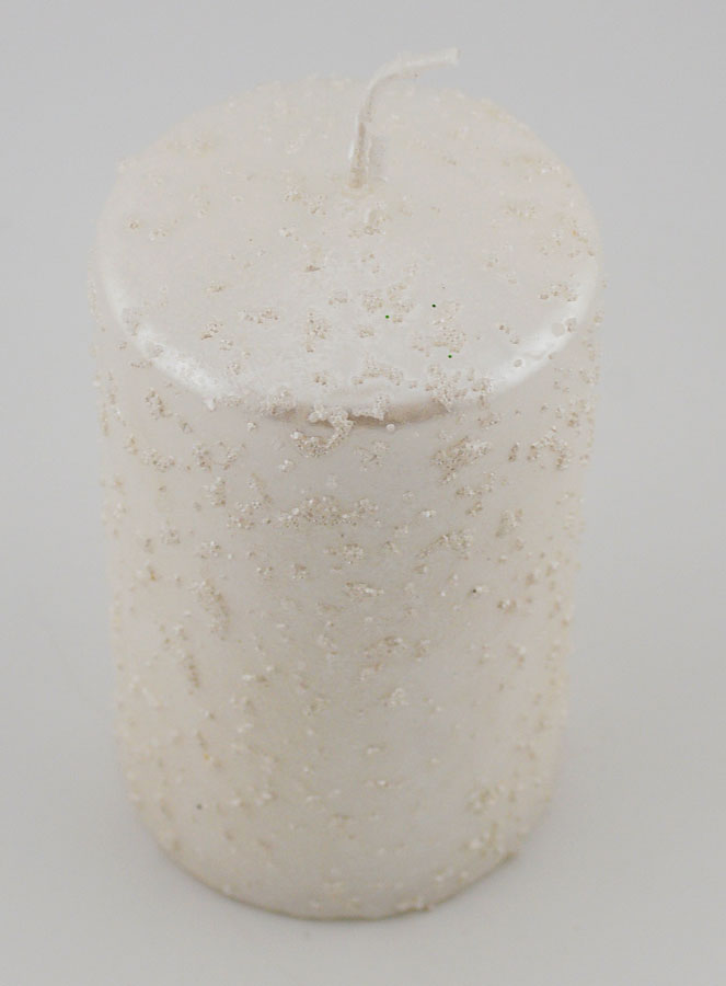 Candela Decorativa Glitterata - Bianco Perlato (pic 2)