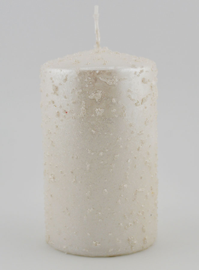 Candela di Natale con Glitter - Bianco Perlato (pic 1)