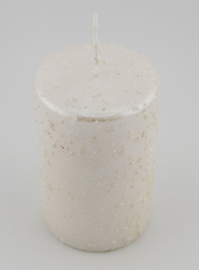 Candela di Natale con Glitter - Bianco Perlato (pic 2)