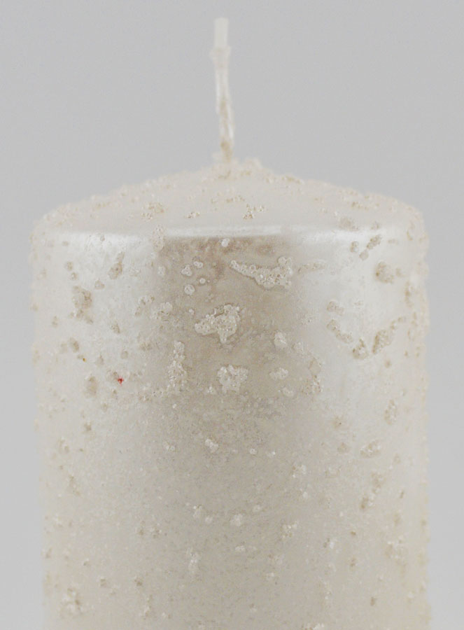 Candela di Natale con Glitter - Bianco Perlato (pic 3)
