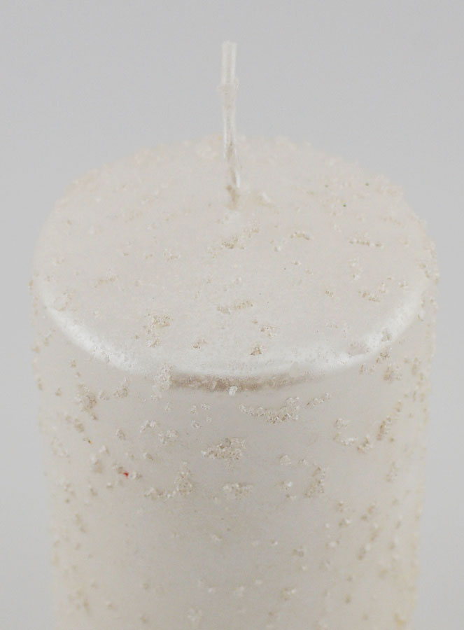 Candela di Natale con Glitter - Bianco Perlato (pic 4)