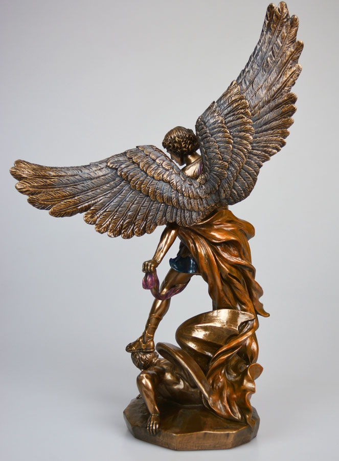 Statua Religiosa di San Michele Arcangelo in Bronzo - 37 cm (pic 4)
