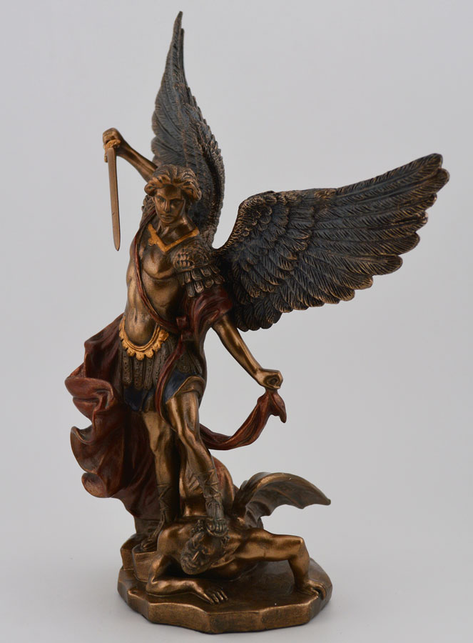 Statua Religiosa di San Michele Arcangelo in Bronzo - 20 cm (pic 2)