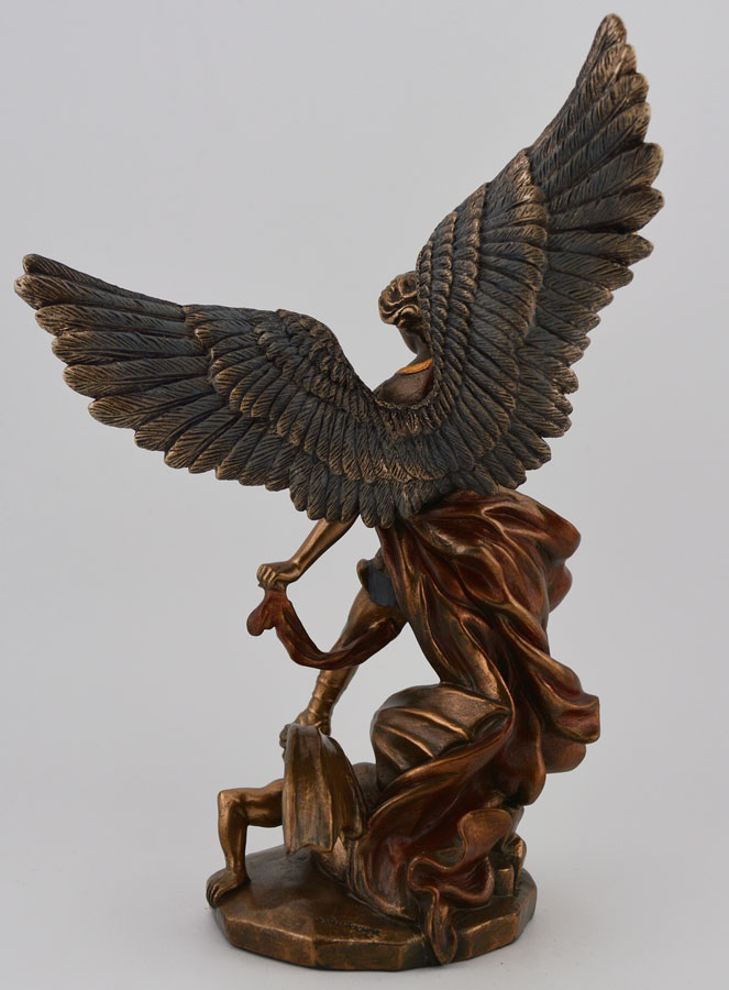 Statua Religiosa di San Michele Arcangelo in Bronzo - 20 cm (pic 4)