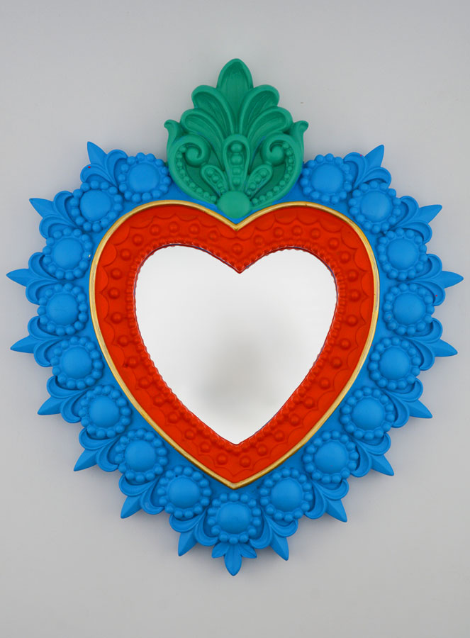 Ex Voto Specchio da Parete Colorato - 24 cm (pic 1)
