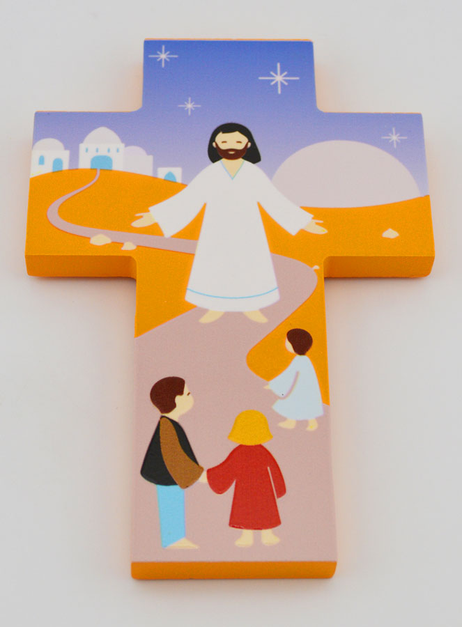 Croce per Bambini in Legno - Gesù e Bambini (pic 2)