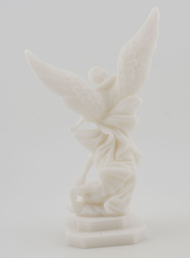 Statua di San Michele in Alabastro - 12 cm (pic 4)